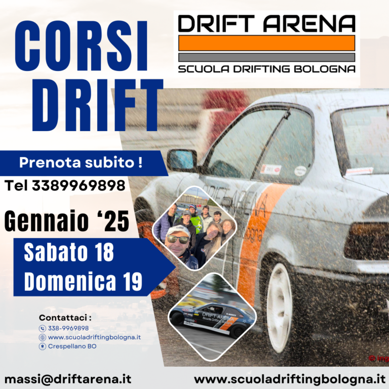 Corsi Drifting 18 e 19 Gennaio 2025, Drift Arena Bologna